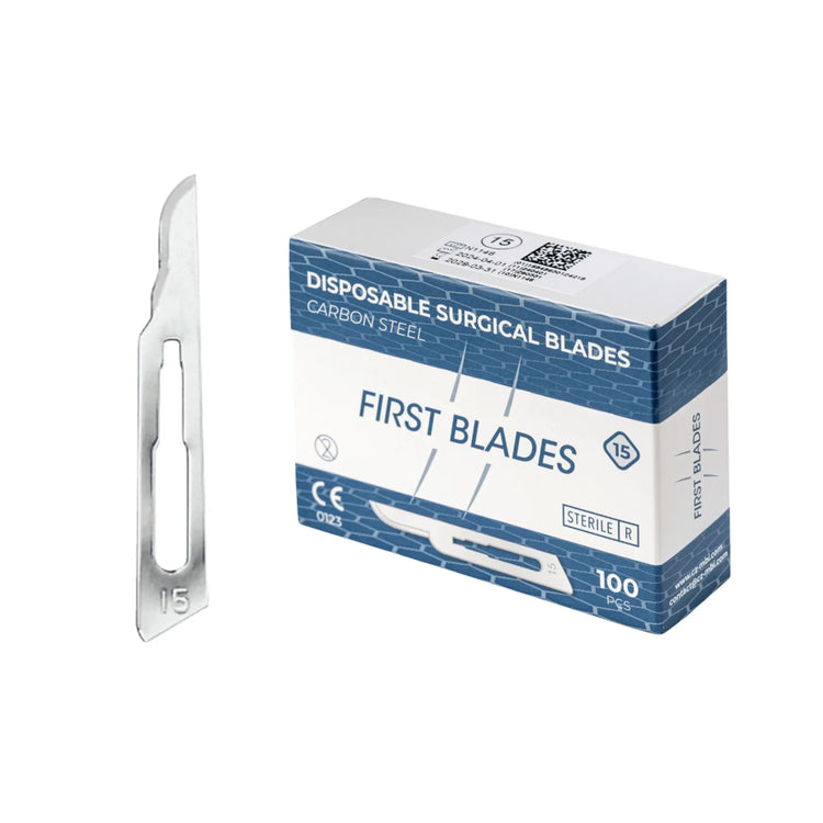 100 lames de bistouri stériles - First Blades First Blades  N-15