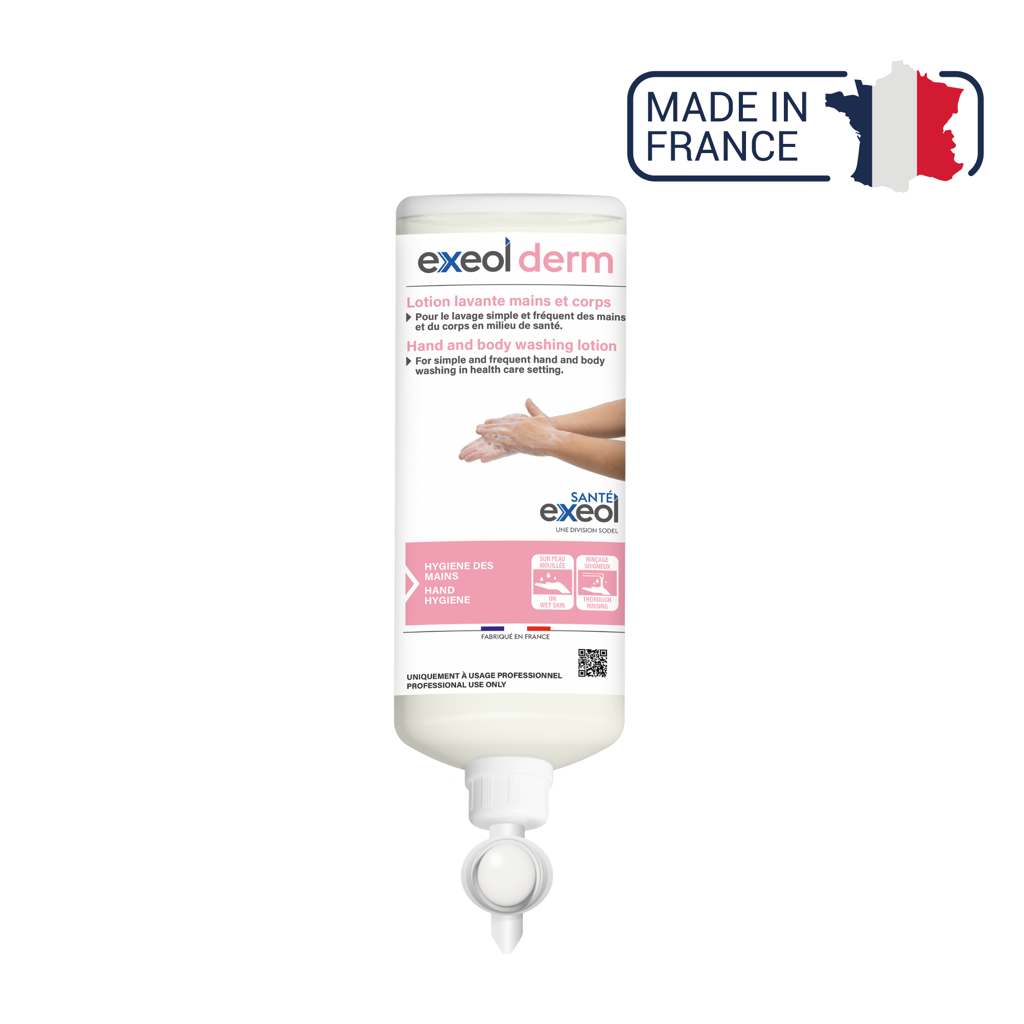 Lotion lavante mains et corps - Exeol derm - Sodel