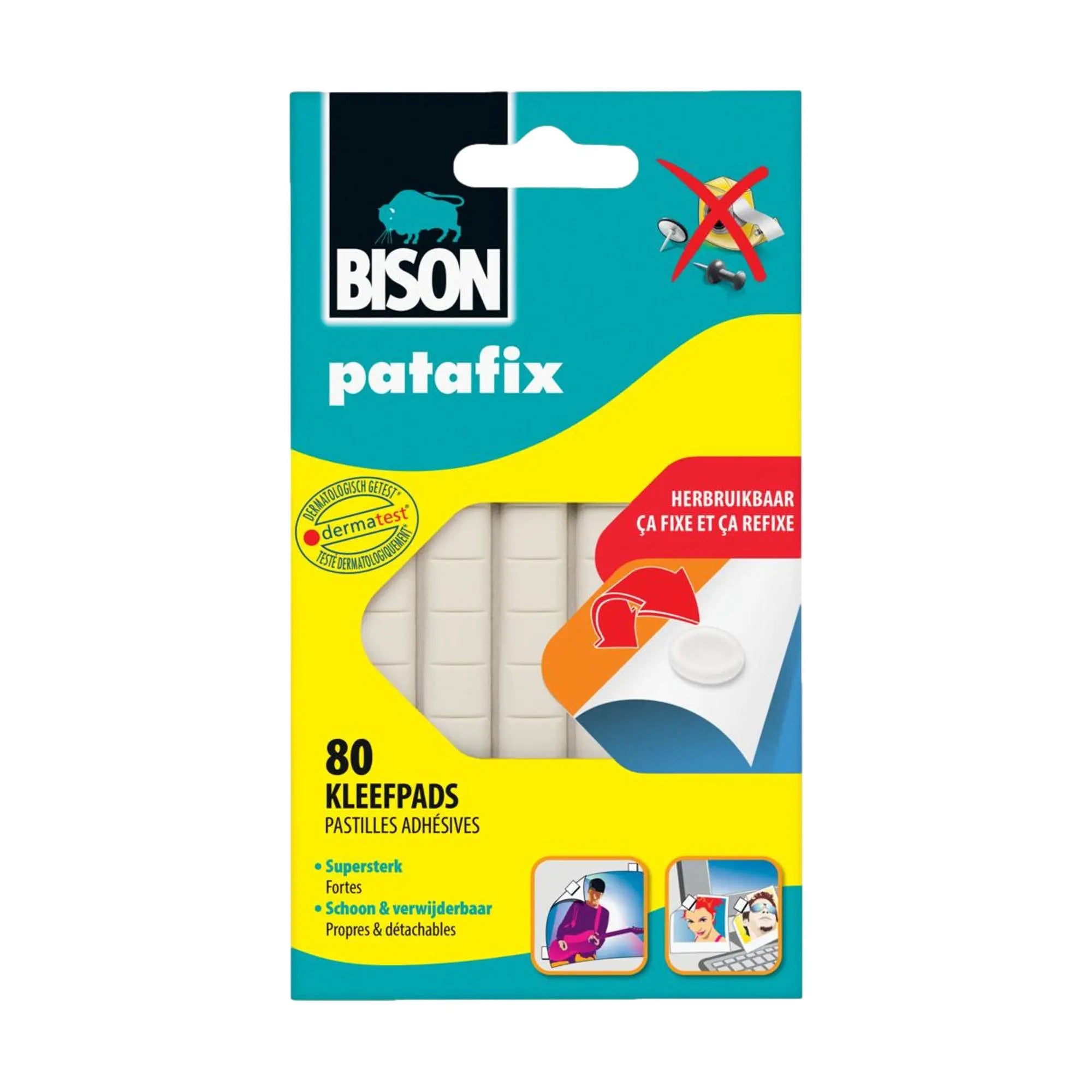 Patafix blanche - Pochette de 80 pièces - Bison