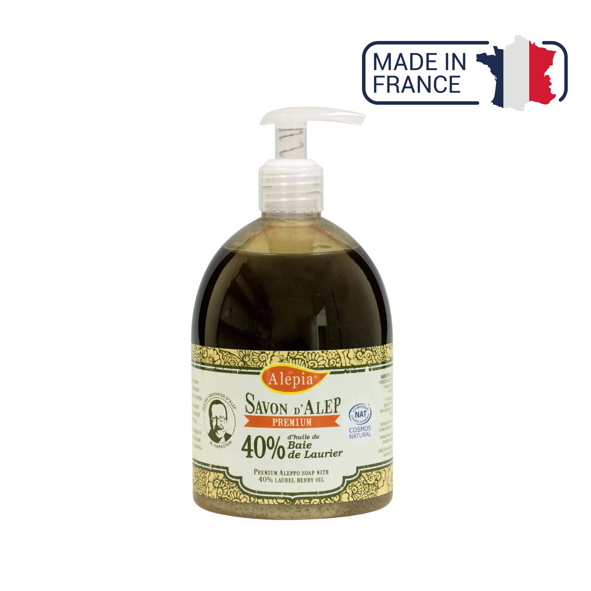 Savon liquide d'Alep Premium 40% de Laurier 500ml - Alépia Alépia